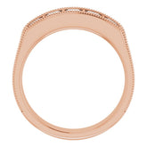 14K Rose 1 1/4 CTW Natural Diamond Milgrain Band
